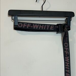 Off-White Black Ratchet Strap Belt with Lettering